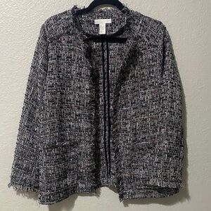 Women's Tweed Jacket - Black and White